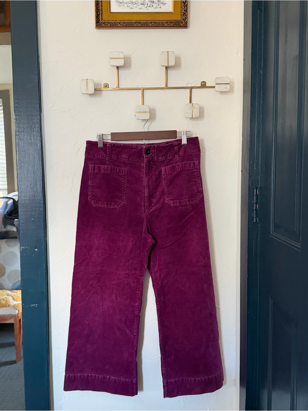 Maeve Colette Corduroy Wide Leg Ankle Pants Anthropologie